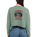Damen-Pullover in Staubblau mit Motiv „Bikers Paradise“