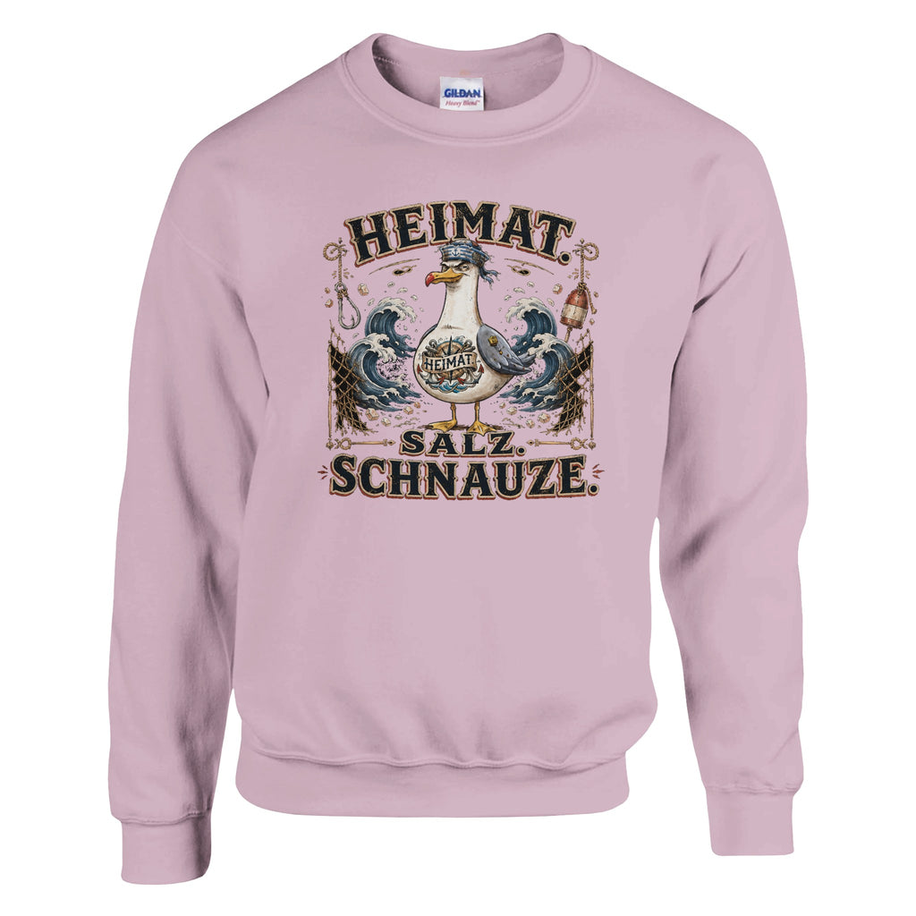 Pullover in Weiß mit Motiv „Heimat Salz Schnauze“