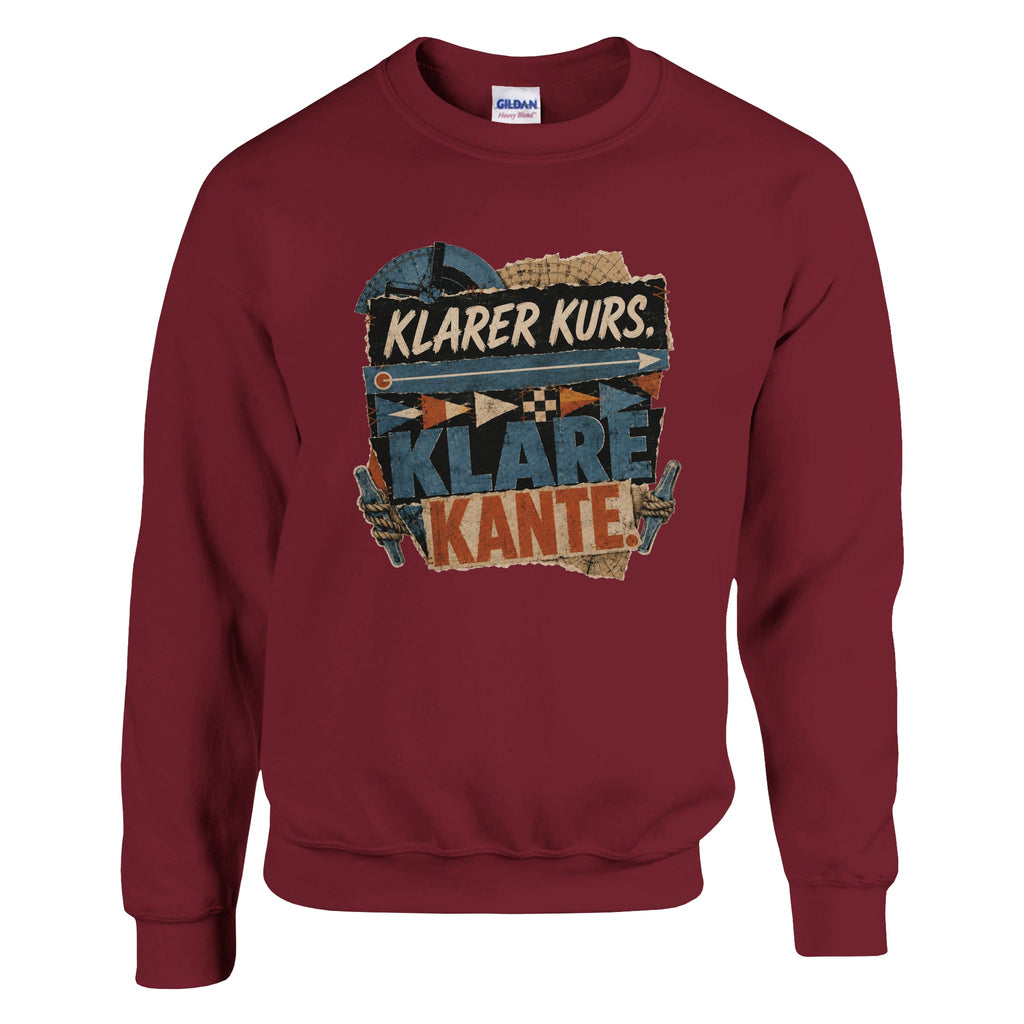 Pullover in Weiß mit Motiv „Klarer Kurs. Klare Kante.“
