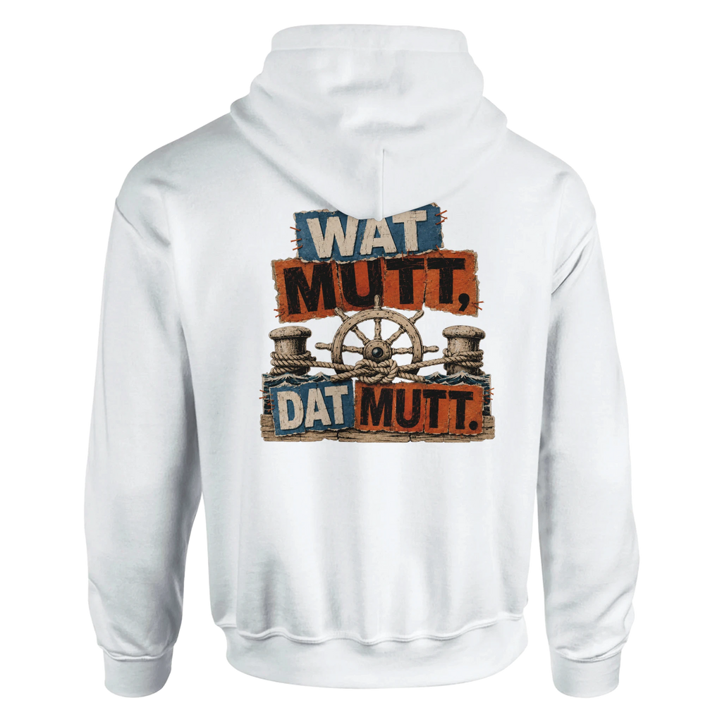 Hoodie in Hellrosa mit Motiv „Wat Mutt, Dat Mutt.“