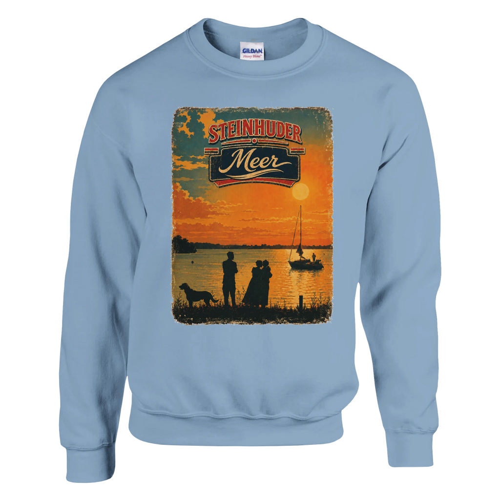 Pullover in Weiß mit Motiv „Familie beim Sunset“
