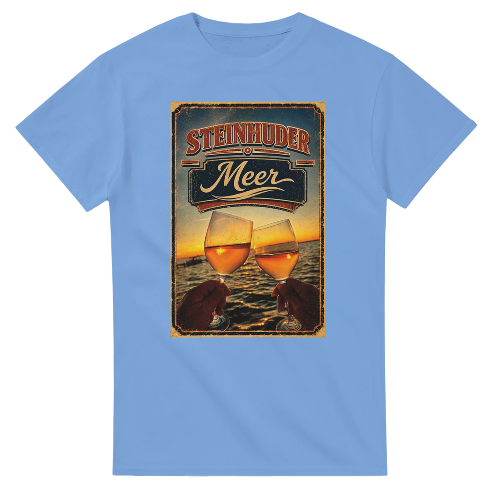 T-Shirt in Weiß mit Motiv „Stößchen bei Sunset“
