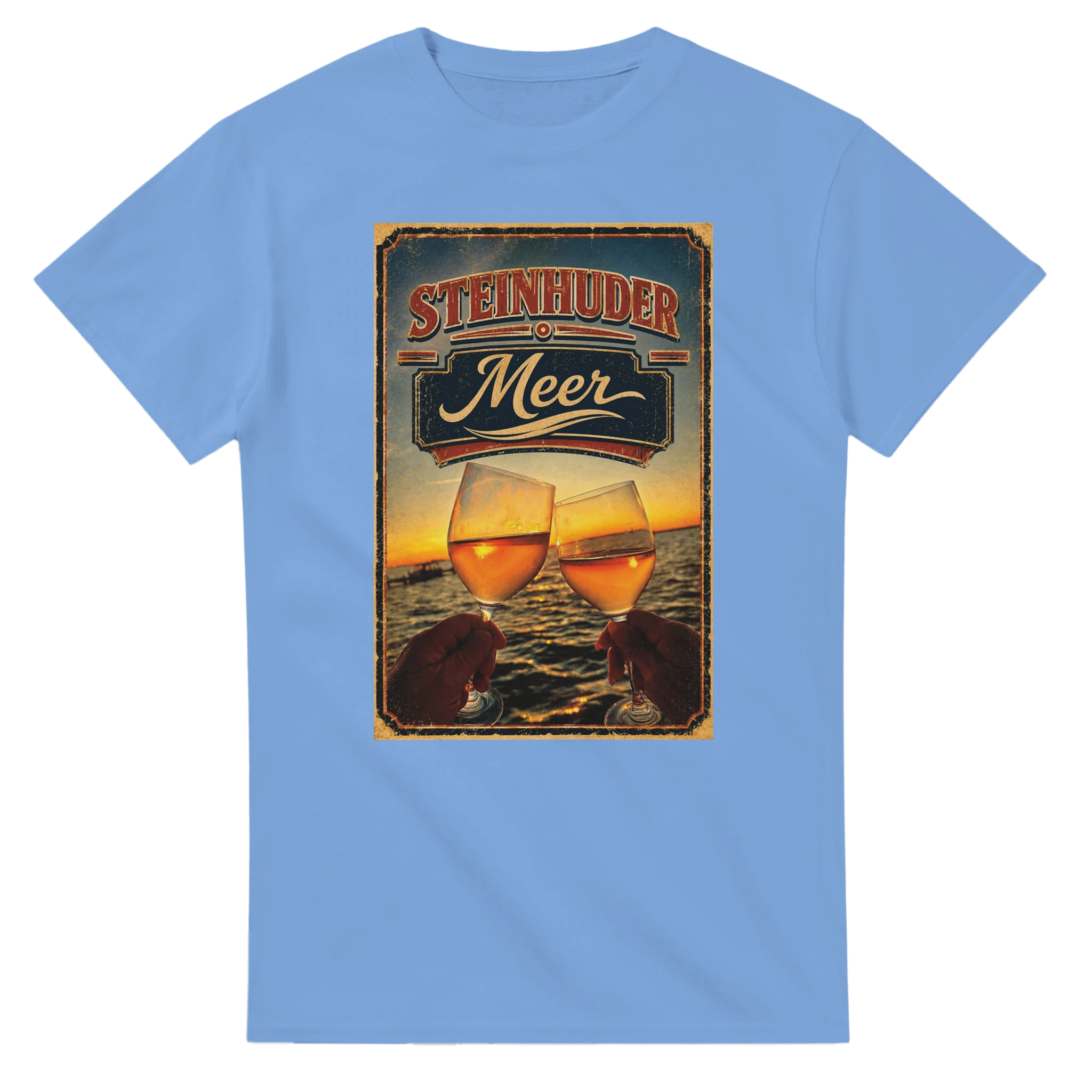 T-Shirt in Weiß mit Motiv „Stößchen bei Sunset“