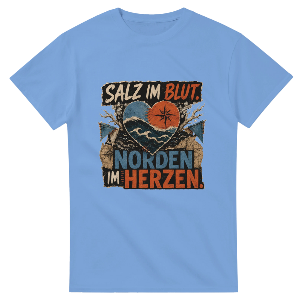 T-Shirt in Natur mit Motiv „Salz im Blut Norden im Herzen“