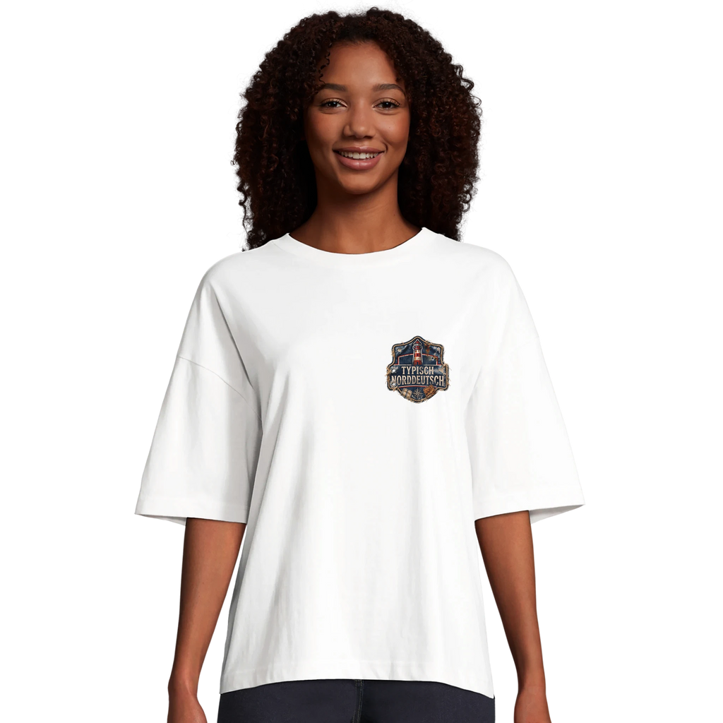Damen-T-Shirt in Hellgelb mit Motiv „Wind im Gesicht. Heimat im Herzen. Möwe“