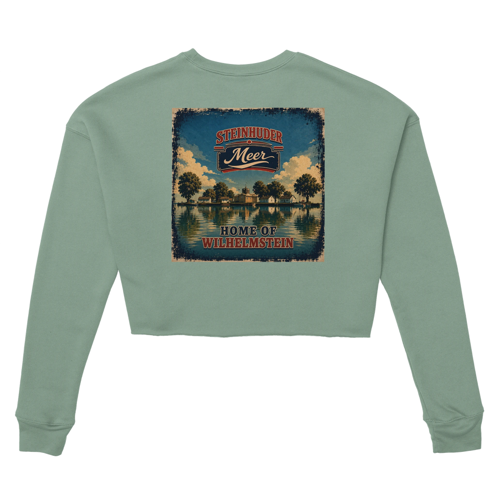 Damen-Pullover in Dunkelgrau meliert mit Motiv „Insel Wilhelmstein“