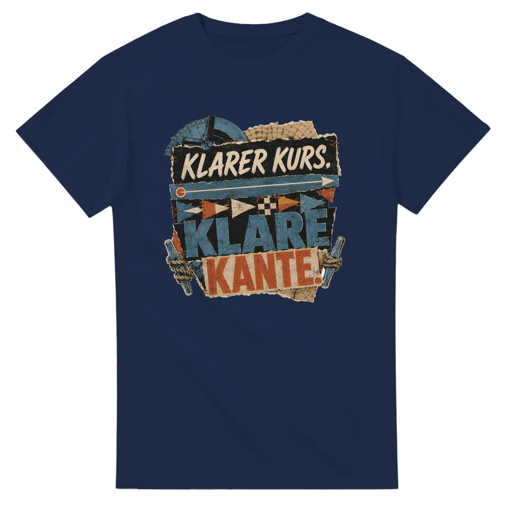 T-Shirt in Natur mit Motiv „Klarer Kurs. Klare Kante.“