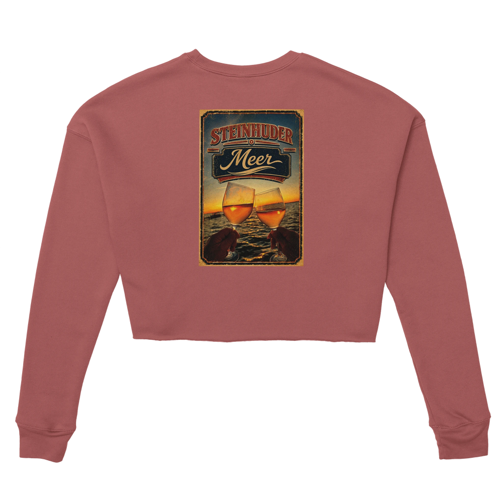 Damen-Pullover in Mauve mit Motiv „Stößchen bei Sunset“