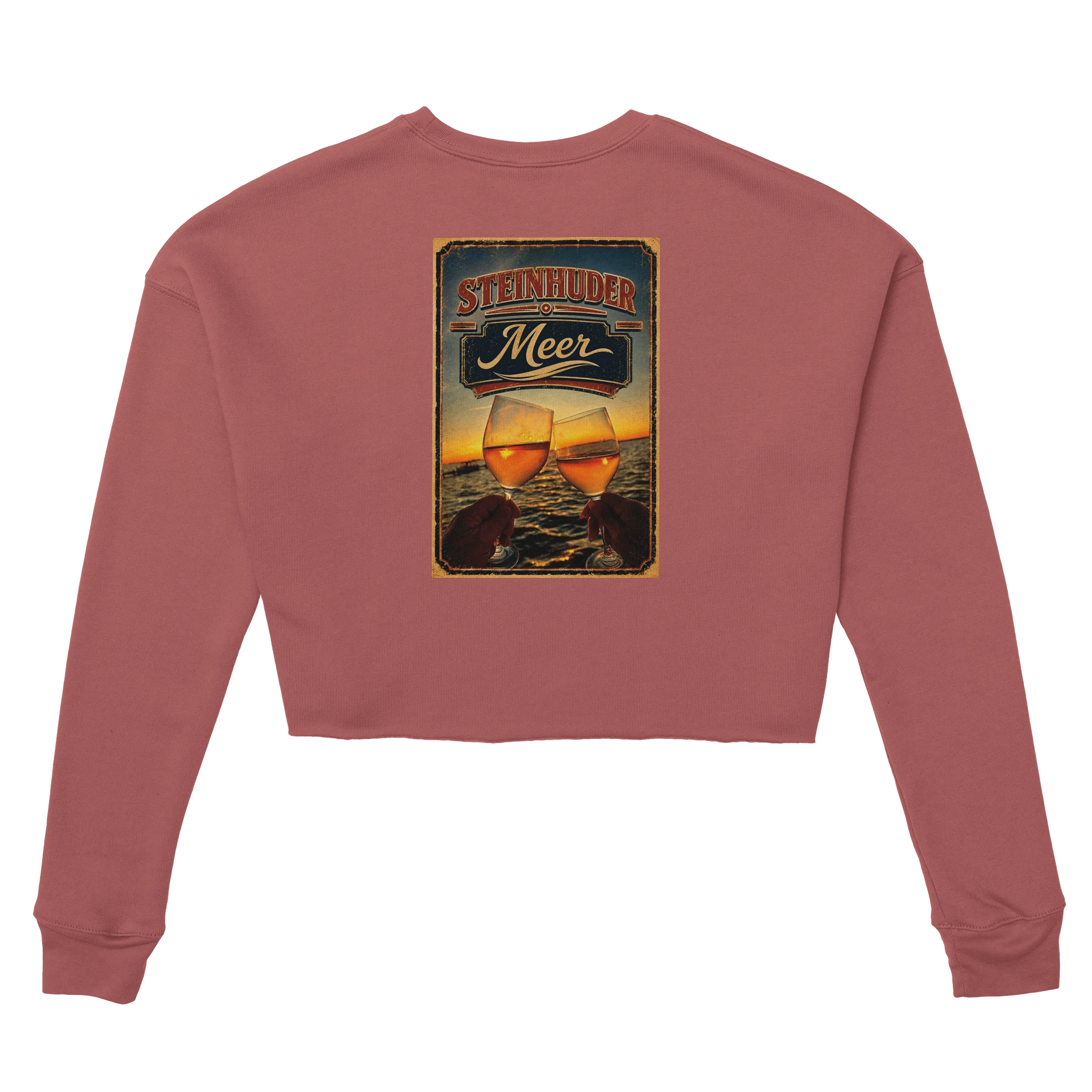 Damen-Pullover in Mauve mit Motiv „Stößchen bei Sunset“