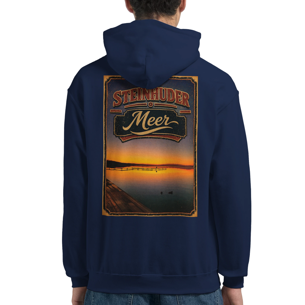 Hoodie in Weiß mit Motiv „Steg an der Planke“