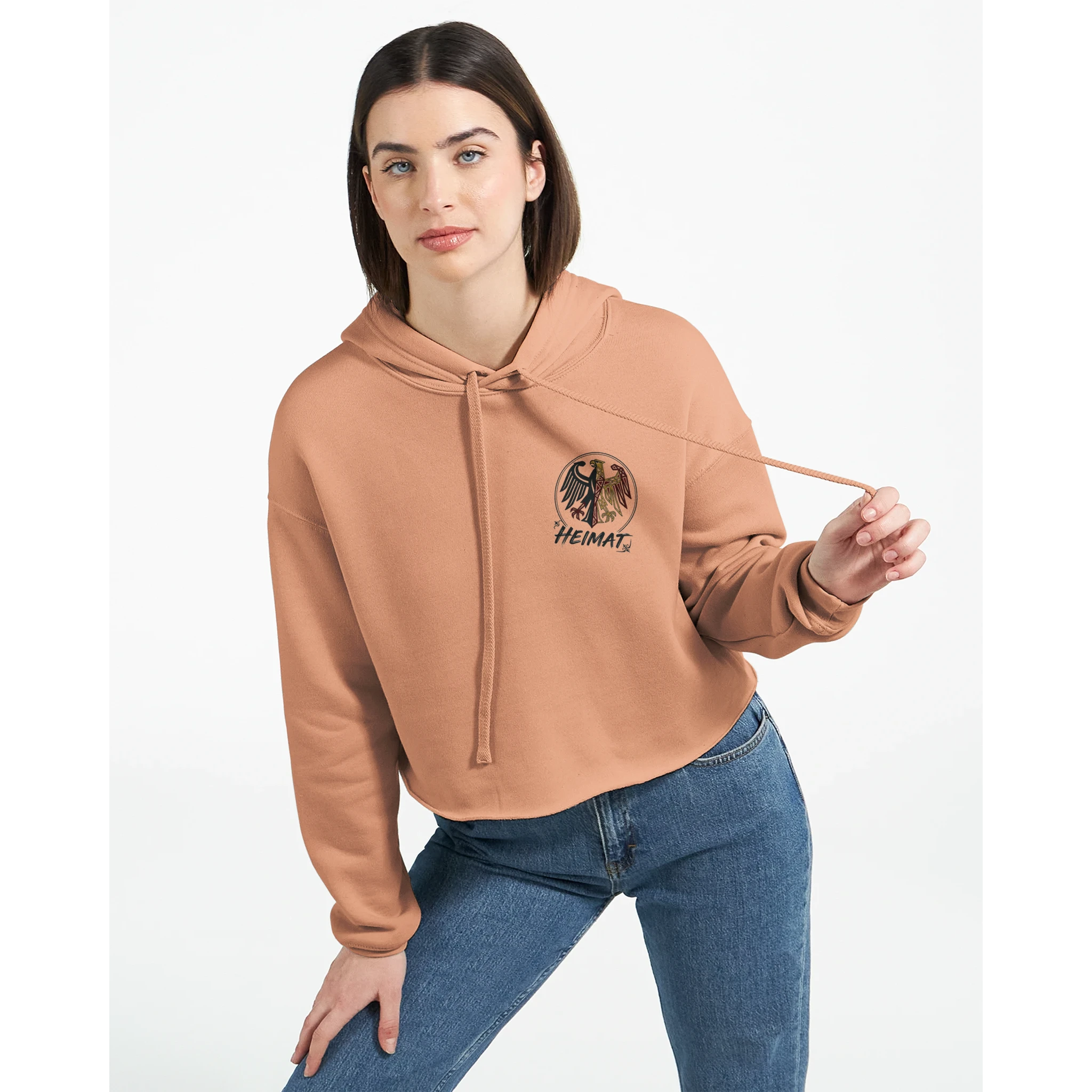 Damen-Hoodie in Pfirsich mit Motiv „Chillout“