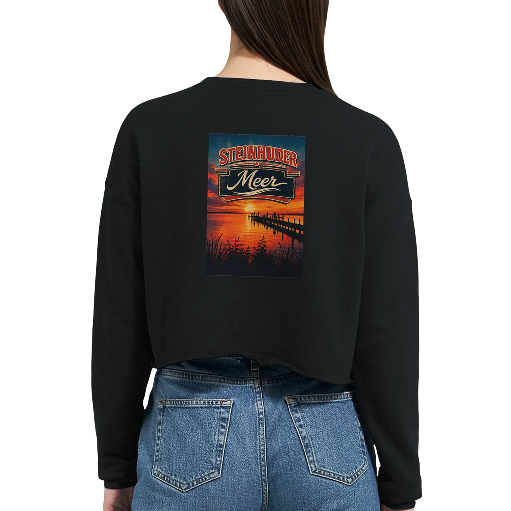 Damen-Pullover in Mauve mit Motiv „Sunset Ratskeller Steg am Steinhuder Meer“