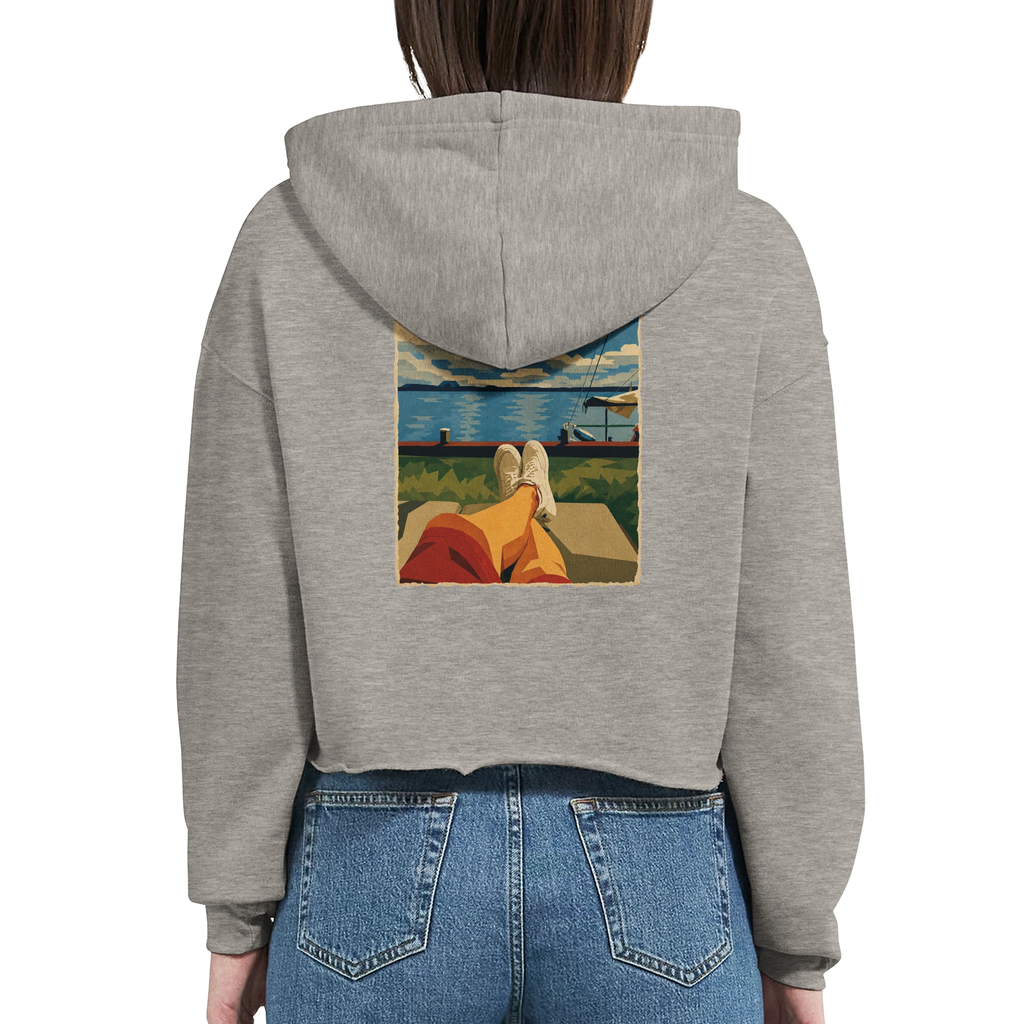 Damen-Hoodie in Pfirsich mit Motiv „Chillout“