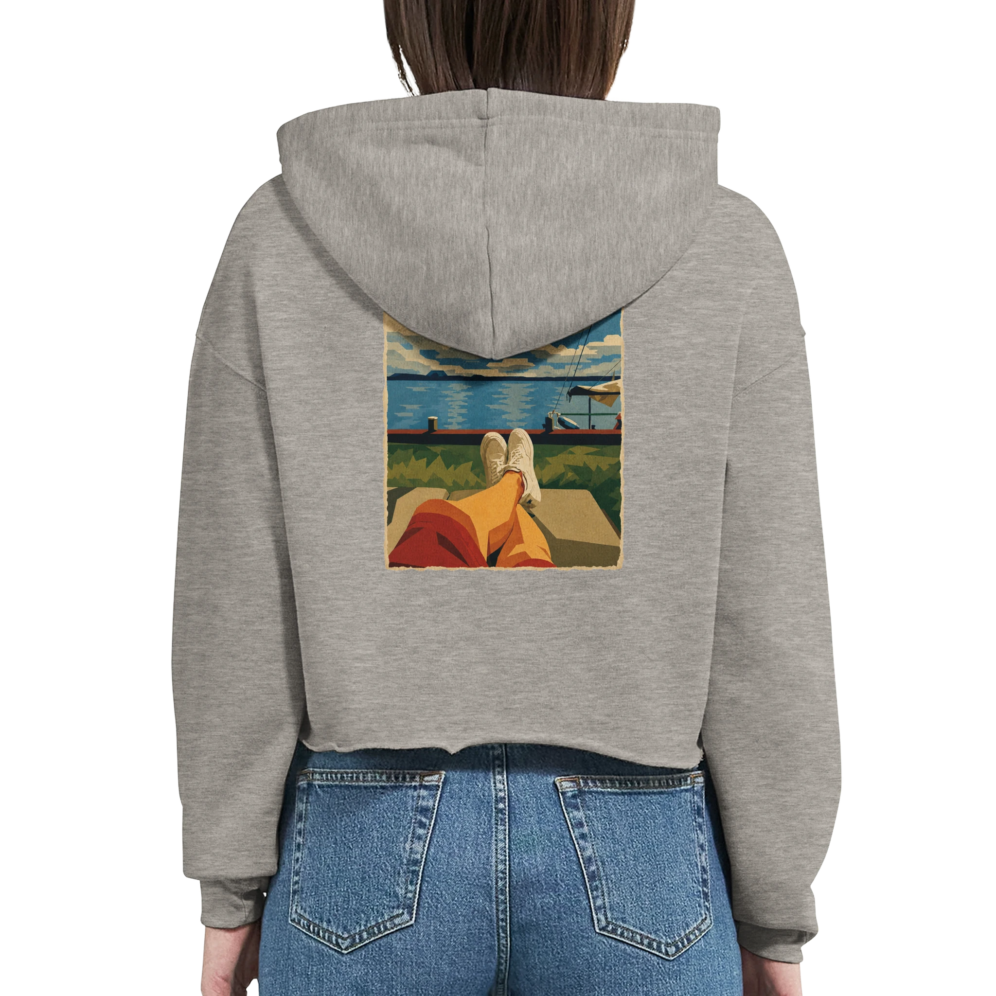 Damen-Hoodie in Pfirsich mit Motiv „Chillout“
