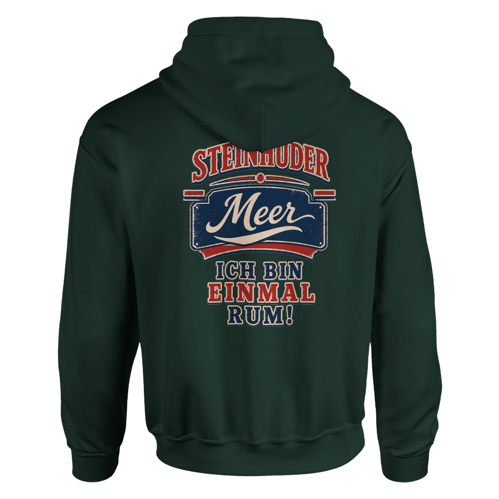 Hoodie in Weiß mit Motiv „Ich bin einmal rum“