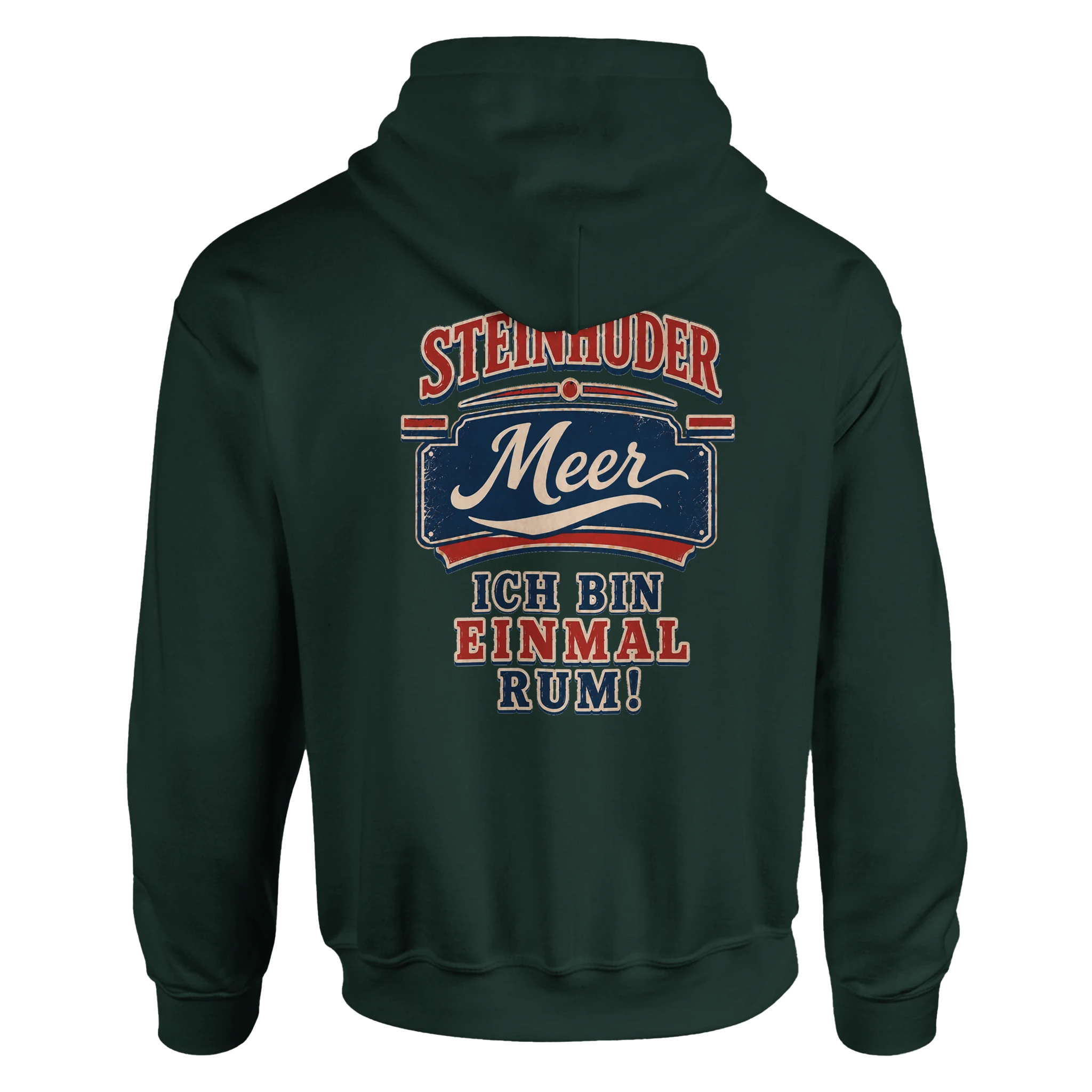 Hoodie in Weiß mit Motiv „Ich bin einmal rum“