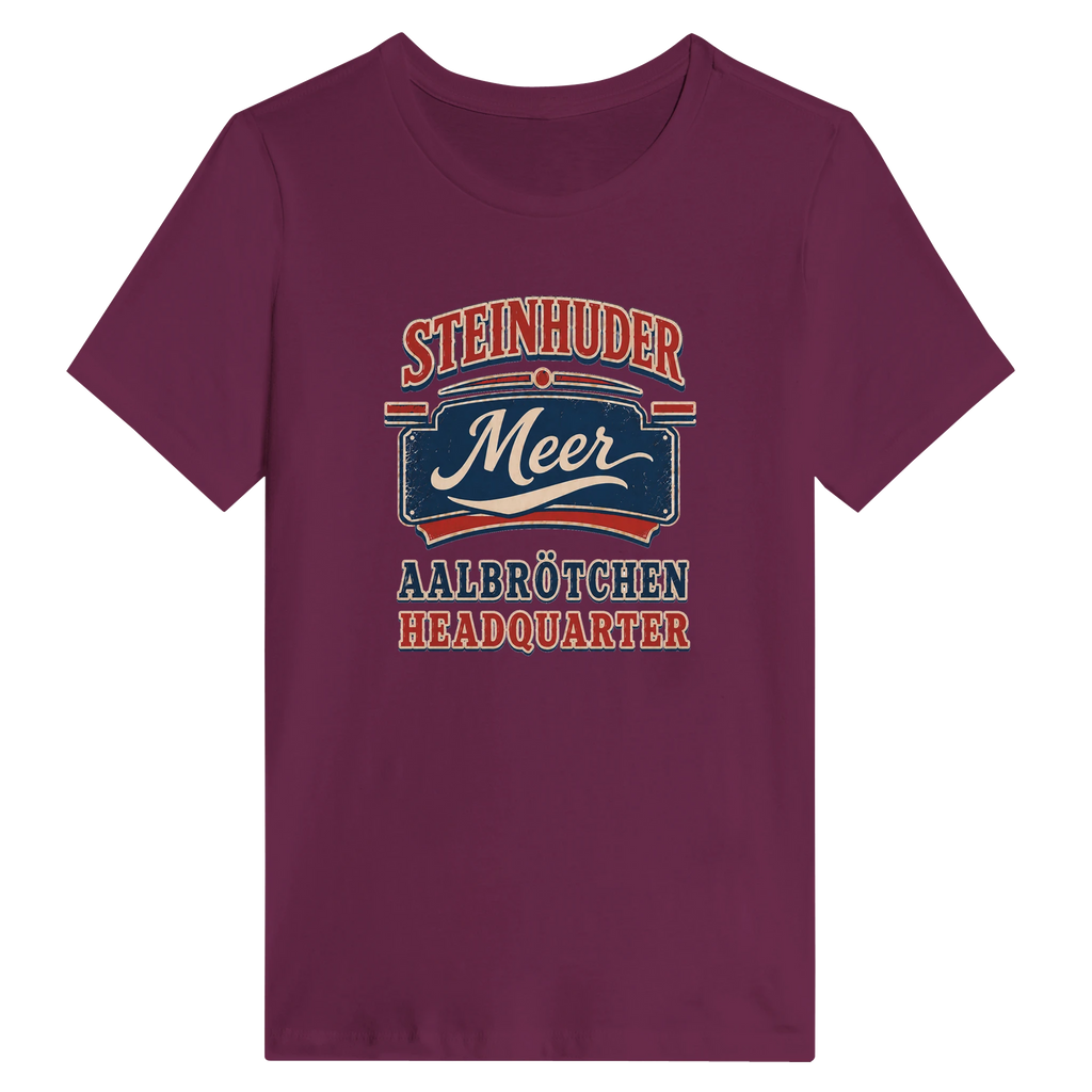 Damen-T-Shirt in Weiß mit Motiv „Aalbrötchen“