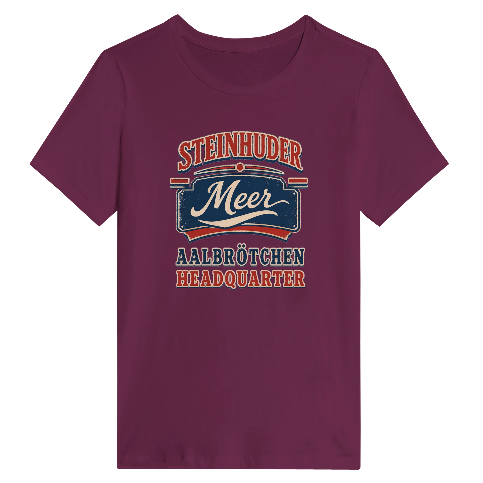 Damen-T-Shirt in Weiß mit Motiv „Aalbrötchen“