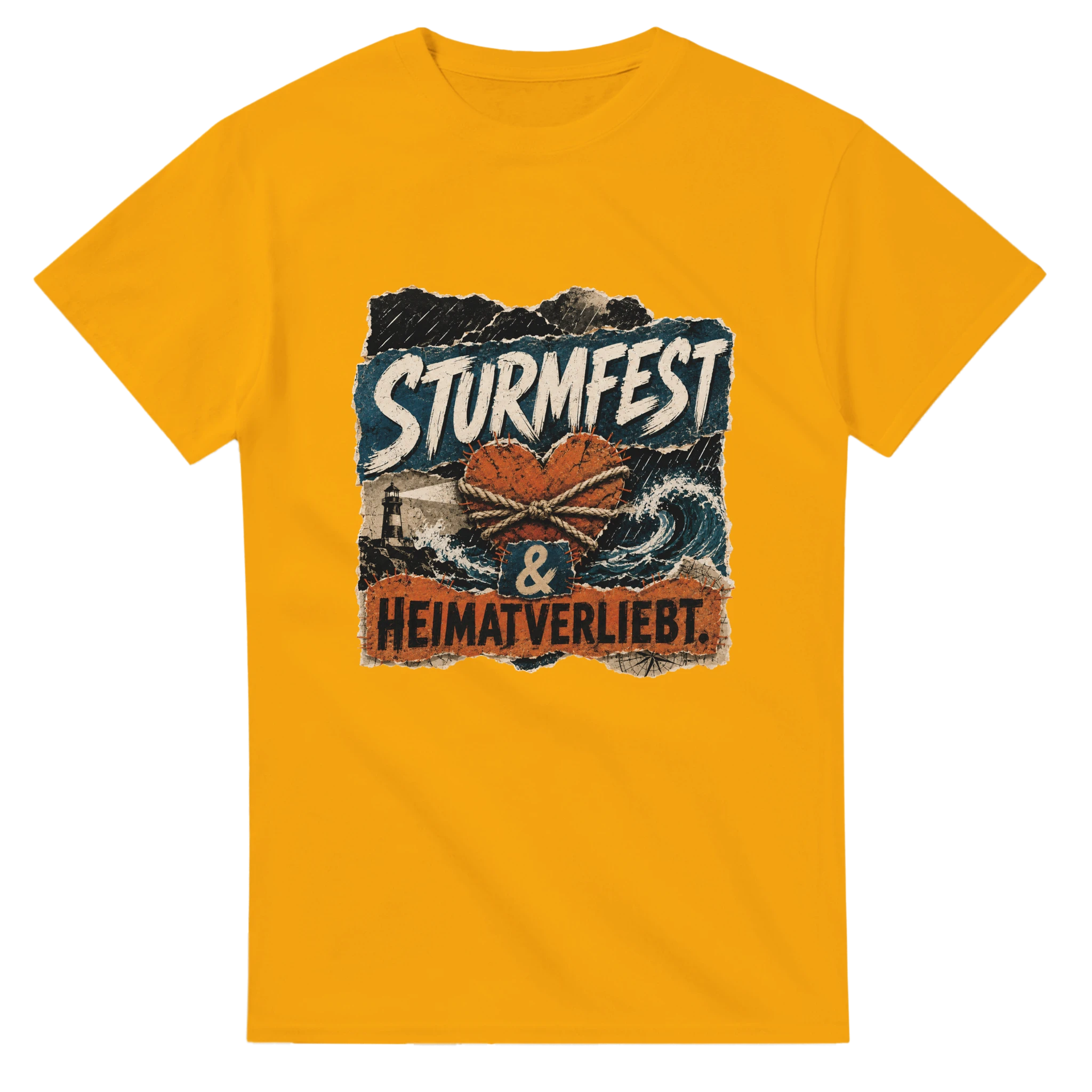T-Shirt in Natur mit Motiv „Sturmfest & Heimatverliebt.“