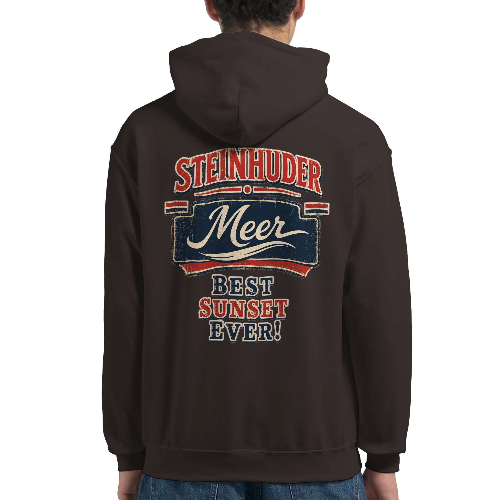Hoodie in Aschgrau mit Motiv „Best Sunset ever!“