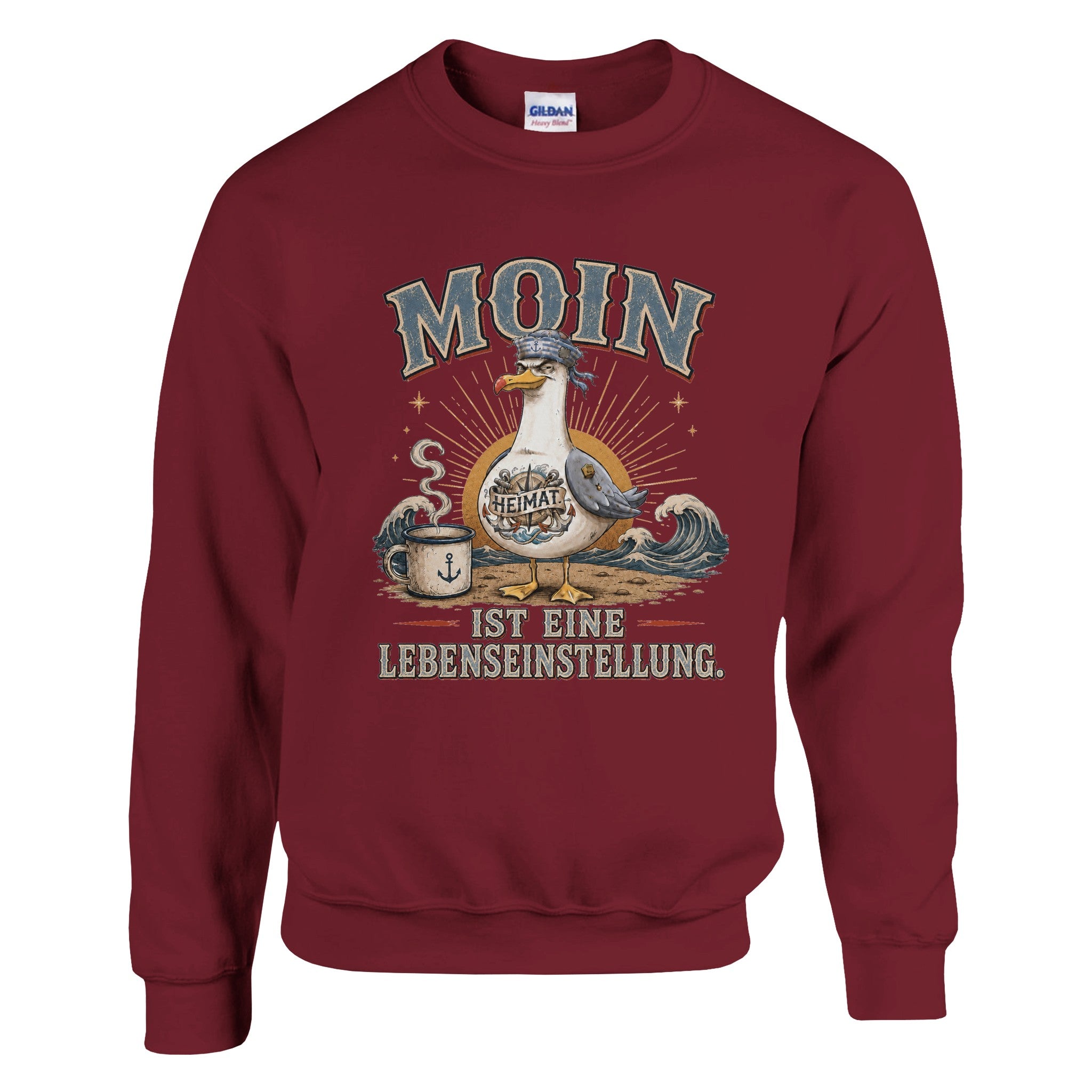 Pullover in Weiß mit Motiv „Mehr Gesabbel braucht keiner“