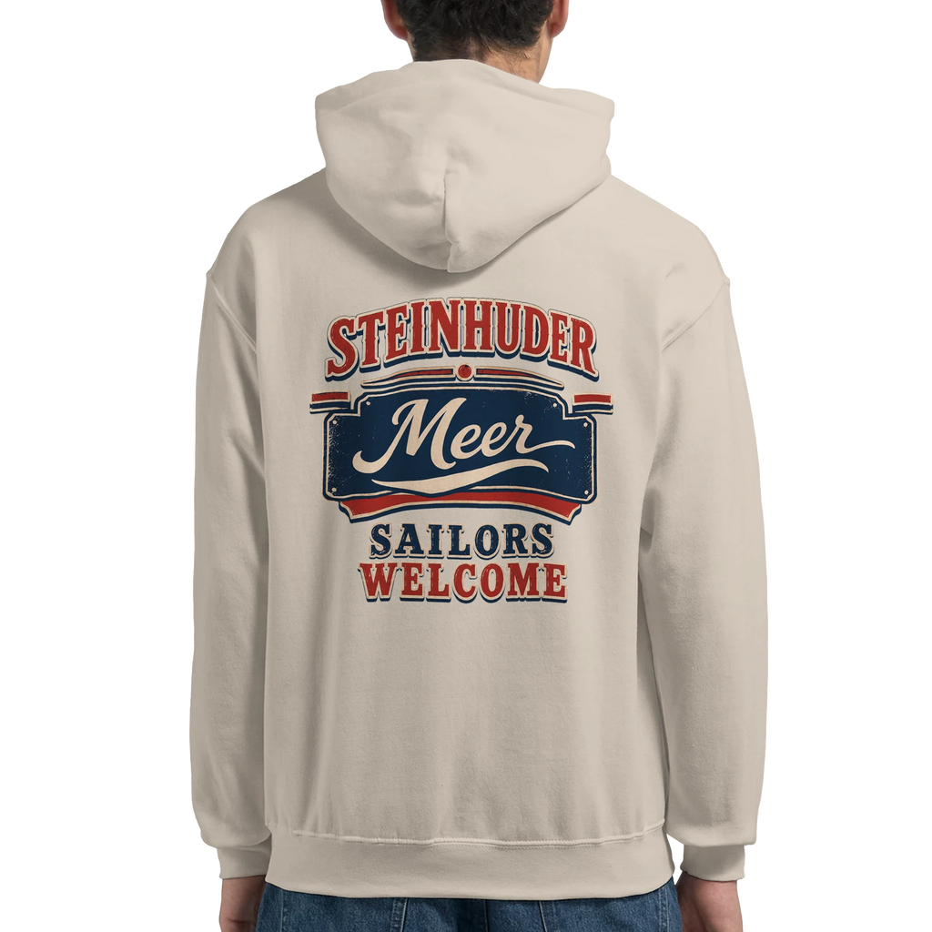 Hoodie in Weiß mit Motiv „Sailors Welcome“