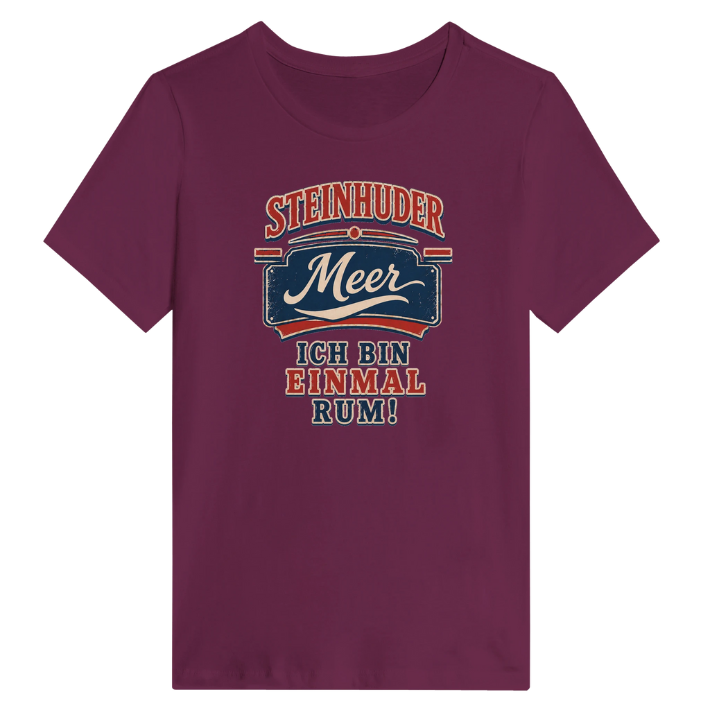 Damen-T-Shirt in Weiß mit Motiv „Ich bin einmal rum“