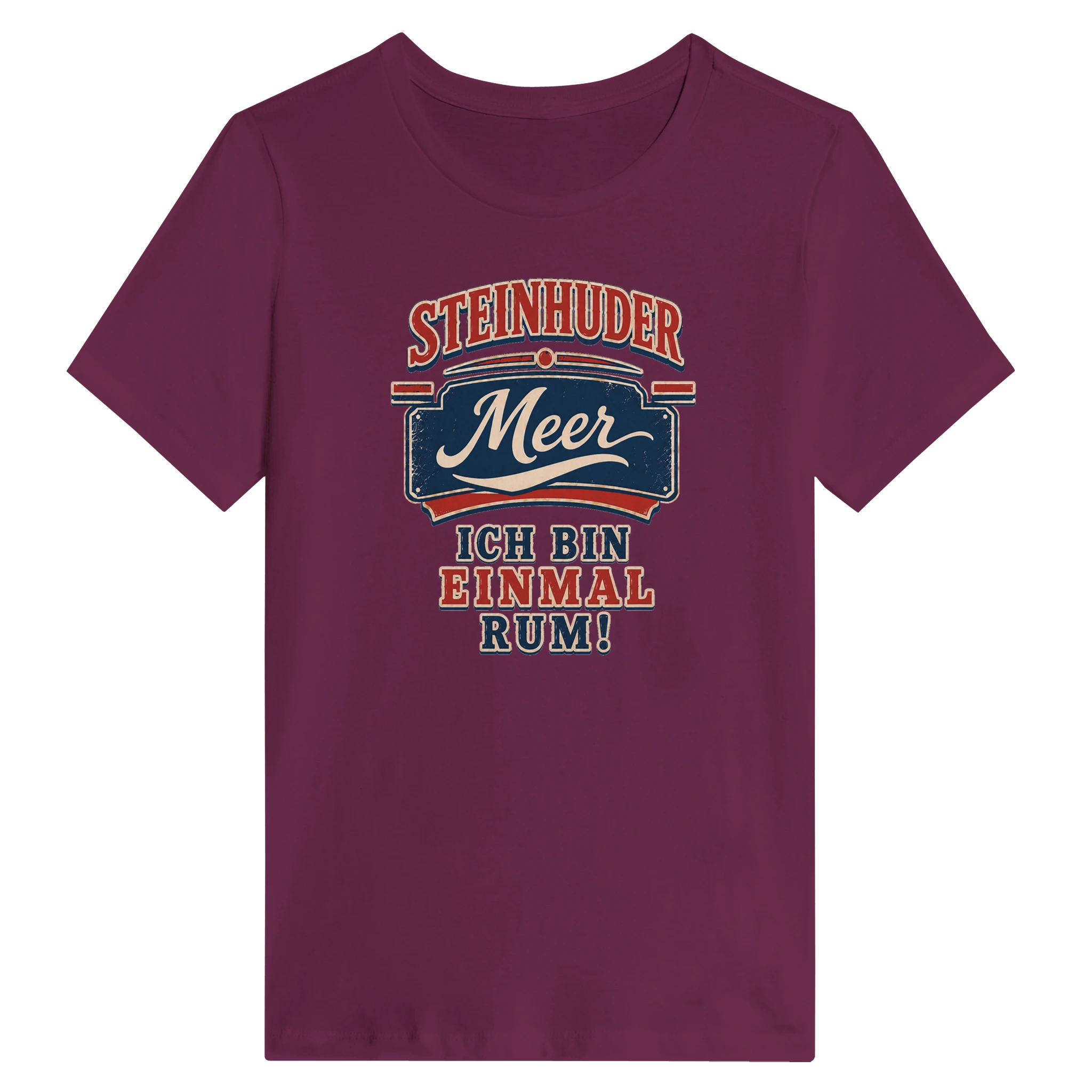 Damen-T-Shirt in Weiß mit Motiv „Ich bin einmal rum“