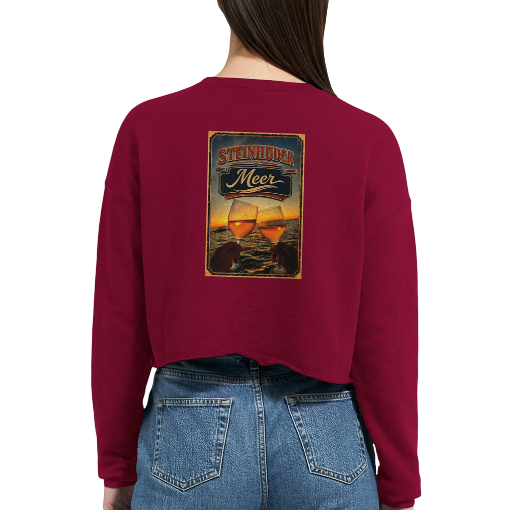 Damen-Pullover in Mauve mit Motiv „Stößchen bei Sunset“