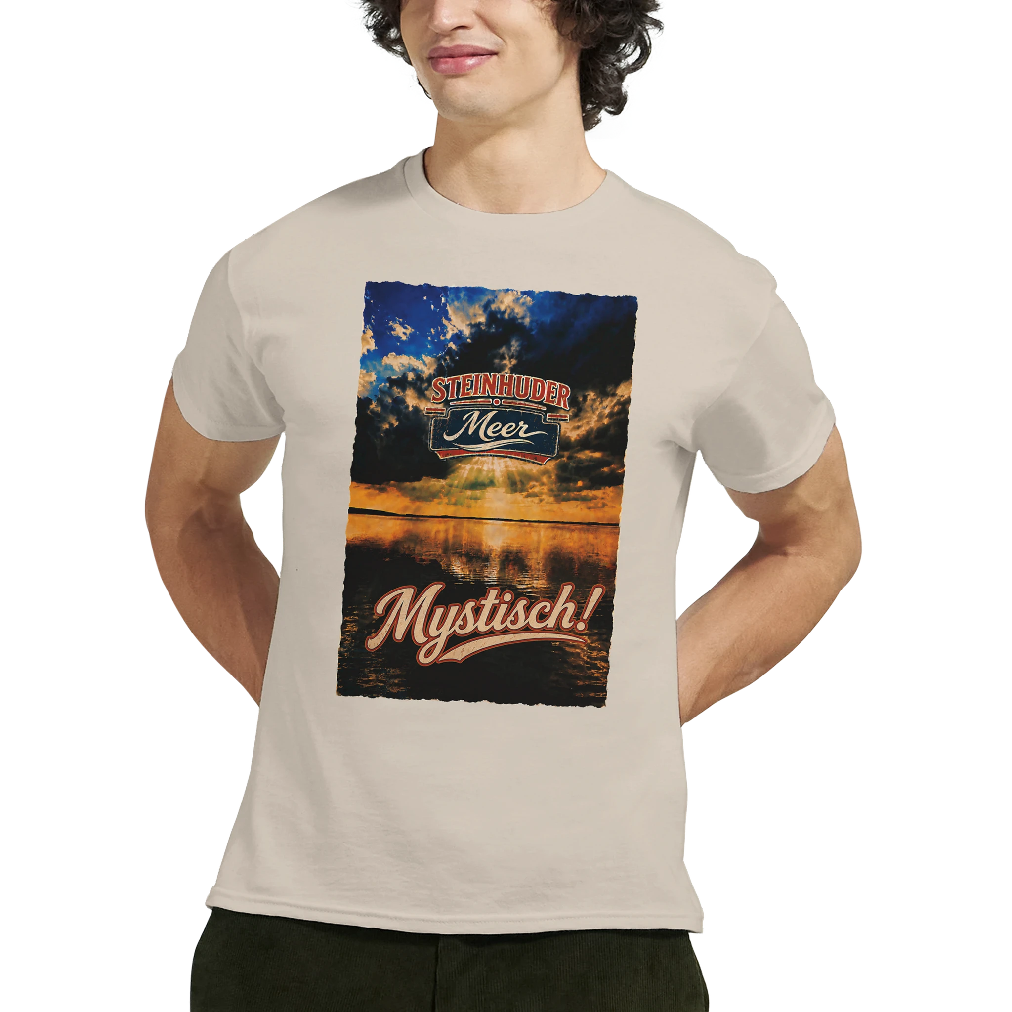 T-Shirt in Natur mit Motiv „Mystisch“