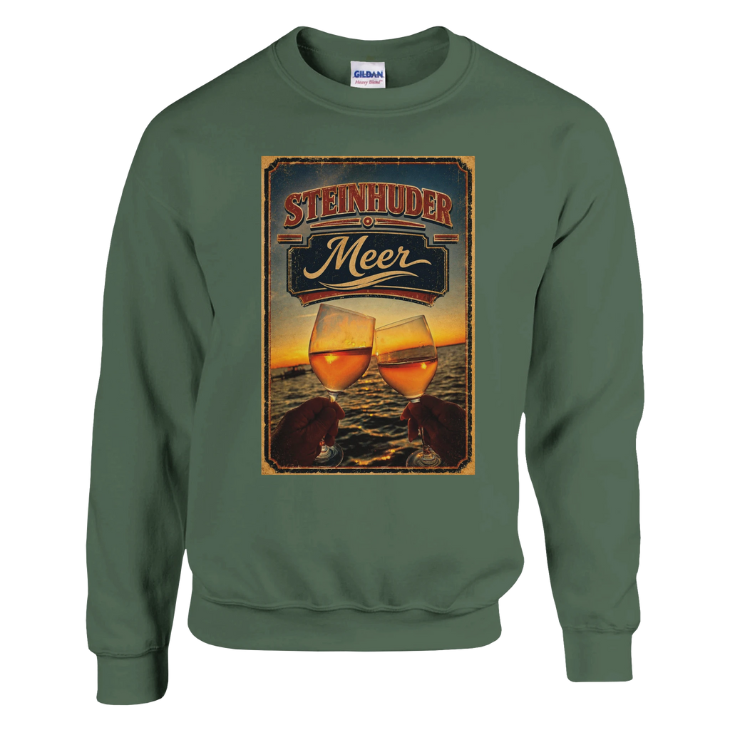 Pullover in Aschgrau mit Motiv „Stößchen bei Sunset“
