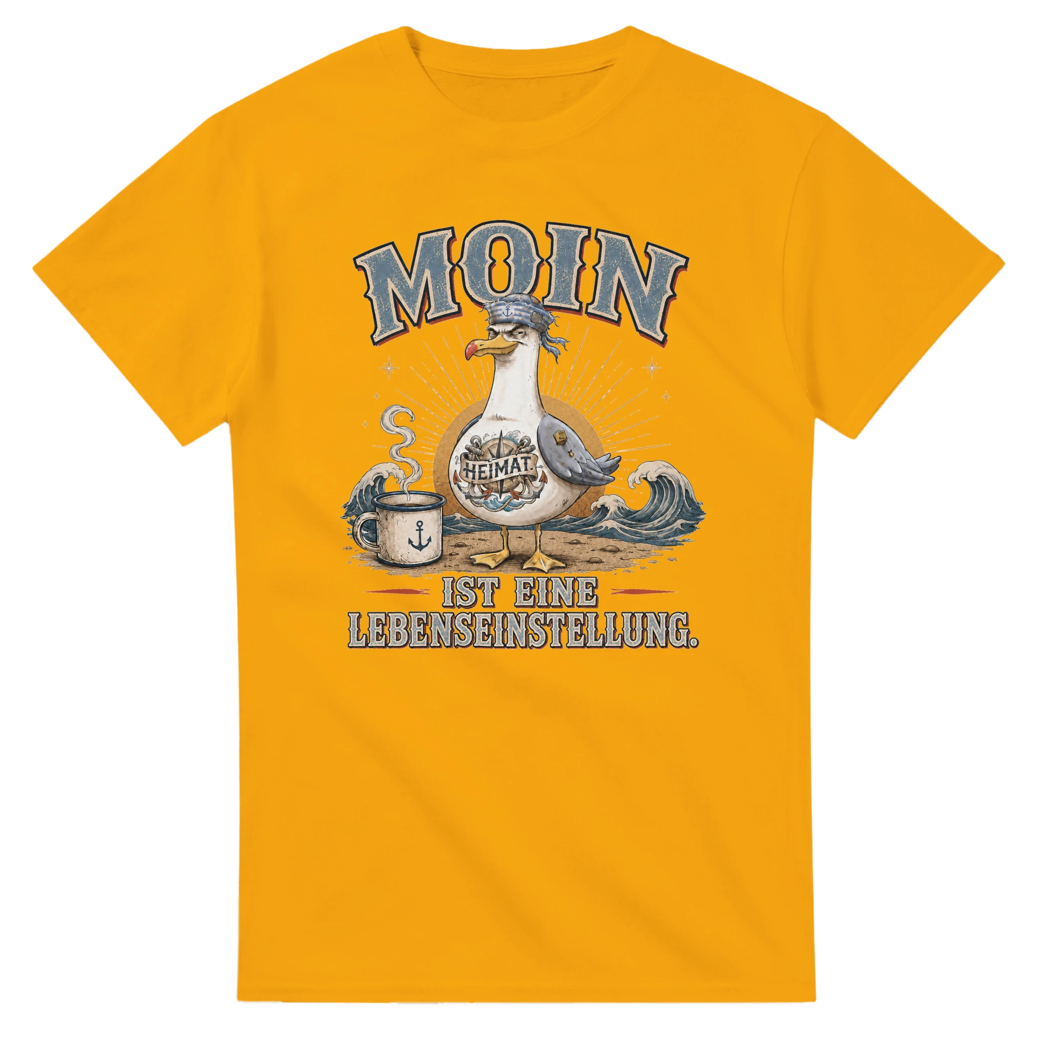T-Shirt in Weiß mit Motiv „Moin ist eine Lebenseinstellung“