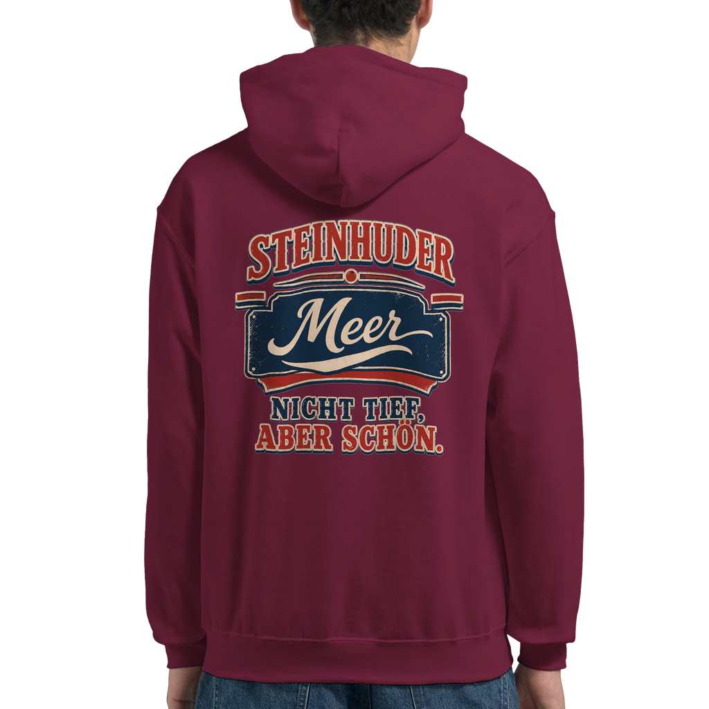 Hoodie in Aschgrau mit Motiv „Nicht tief, aber schön – HeimatLiebe“