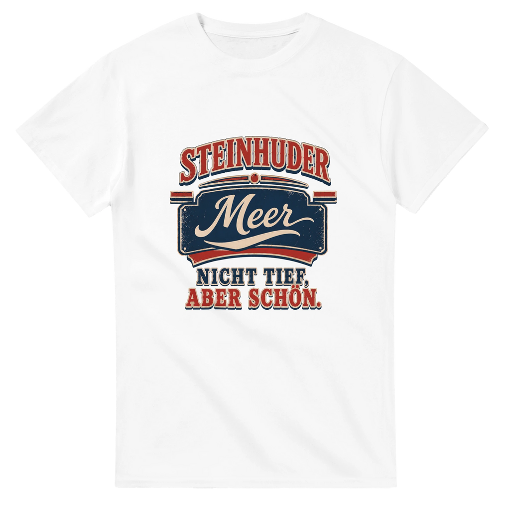 T-Shirt in Weiß mit Motiv „Nicht tief, aber schön.“
