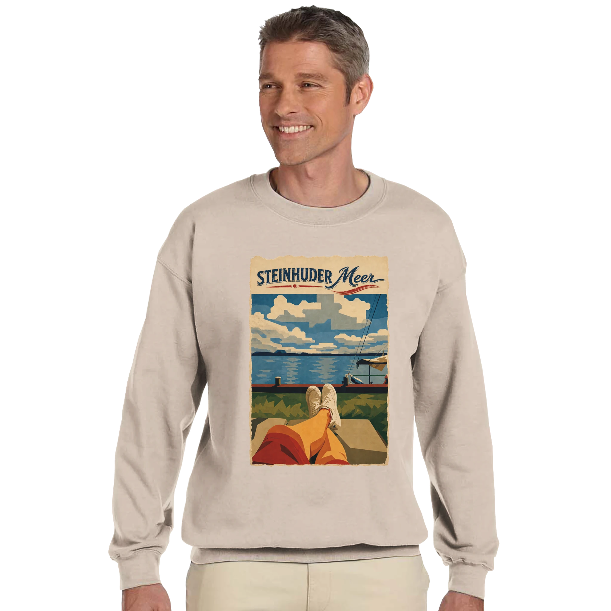 Pullover in Aschgrau mit Motiv „Chillout“