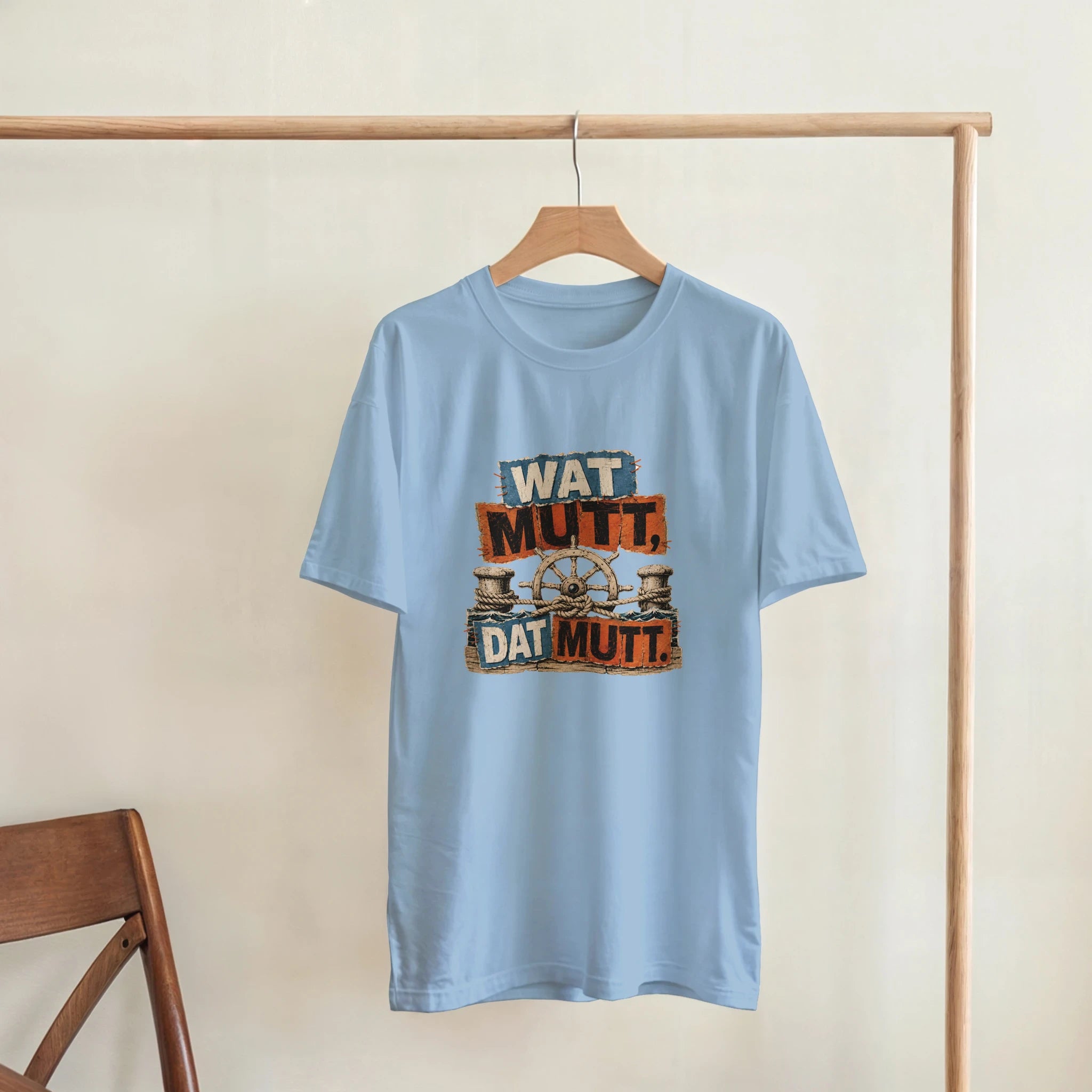 T-Shirt in Natur mit Motiv „Wat Mutt, Dat Mutt.“
