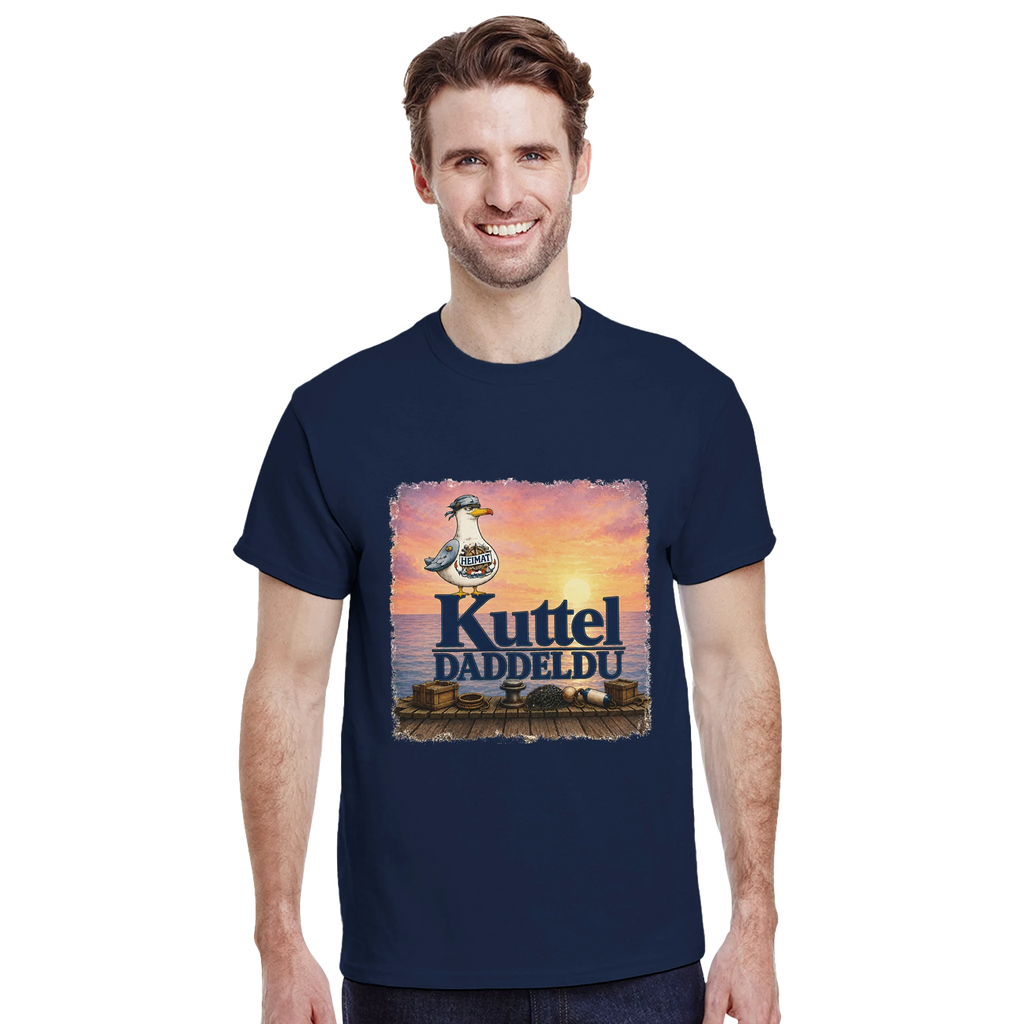 T-Shirt in Natur mit Motiv „Kuttel Daddeldu“