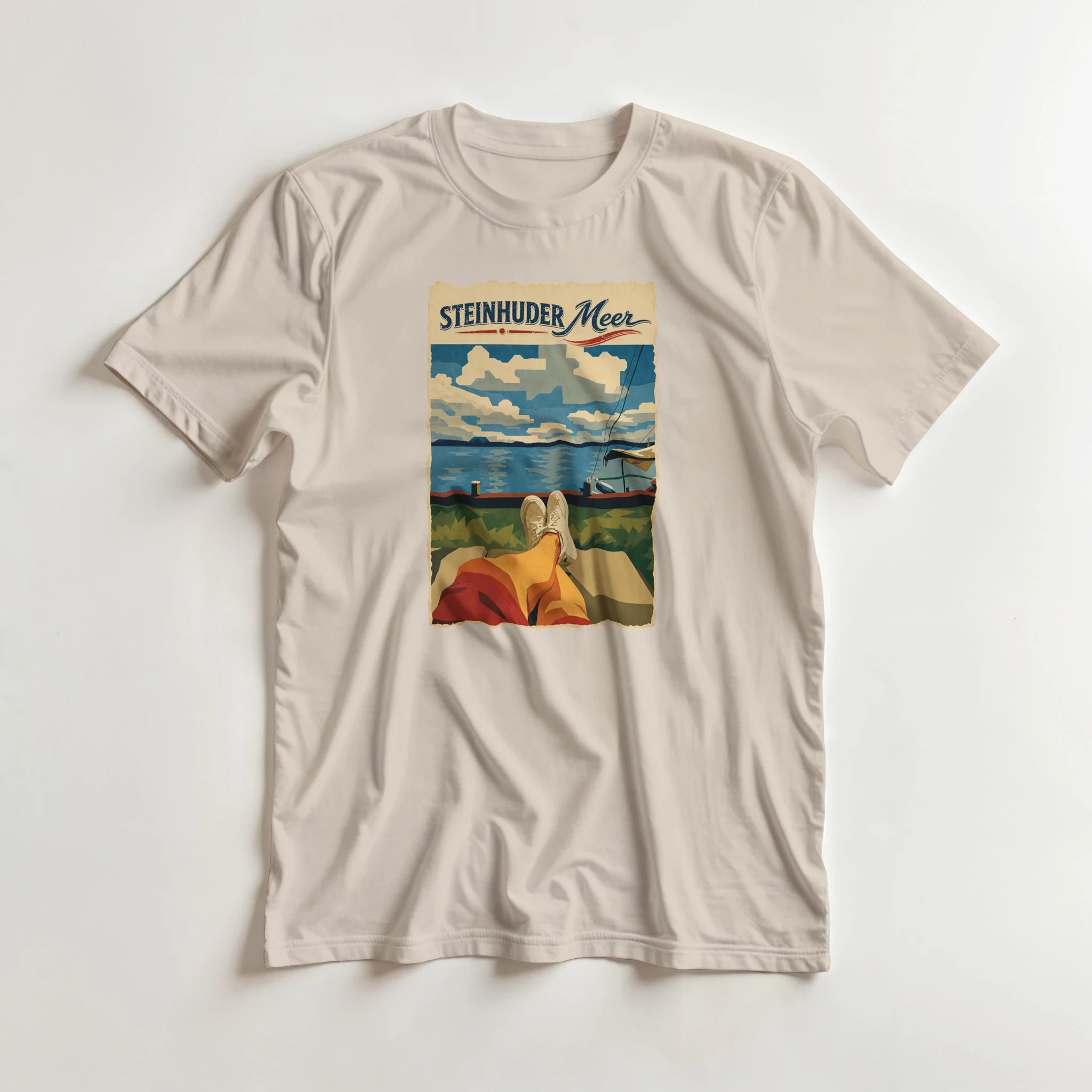 T-Shirt in Sand mit Motiv „Chillout“