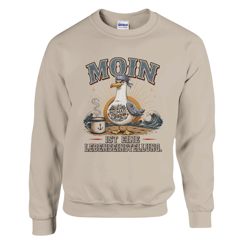 Pullover in Weiß mit Motiv „Mehr Gesabbel braucht keiner“