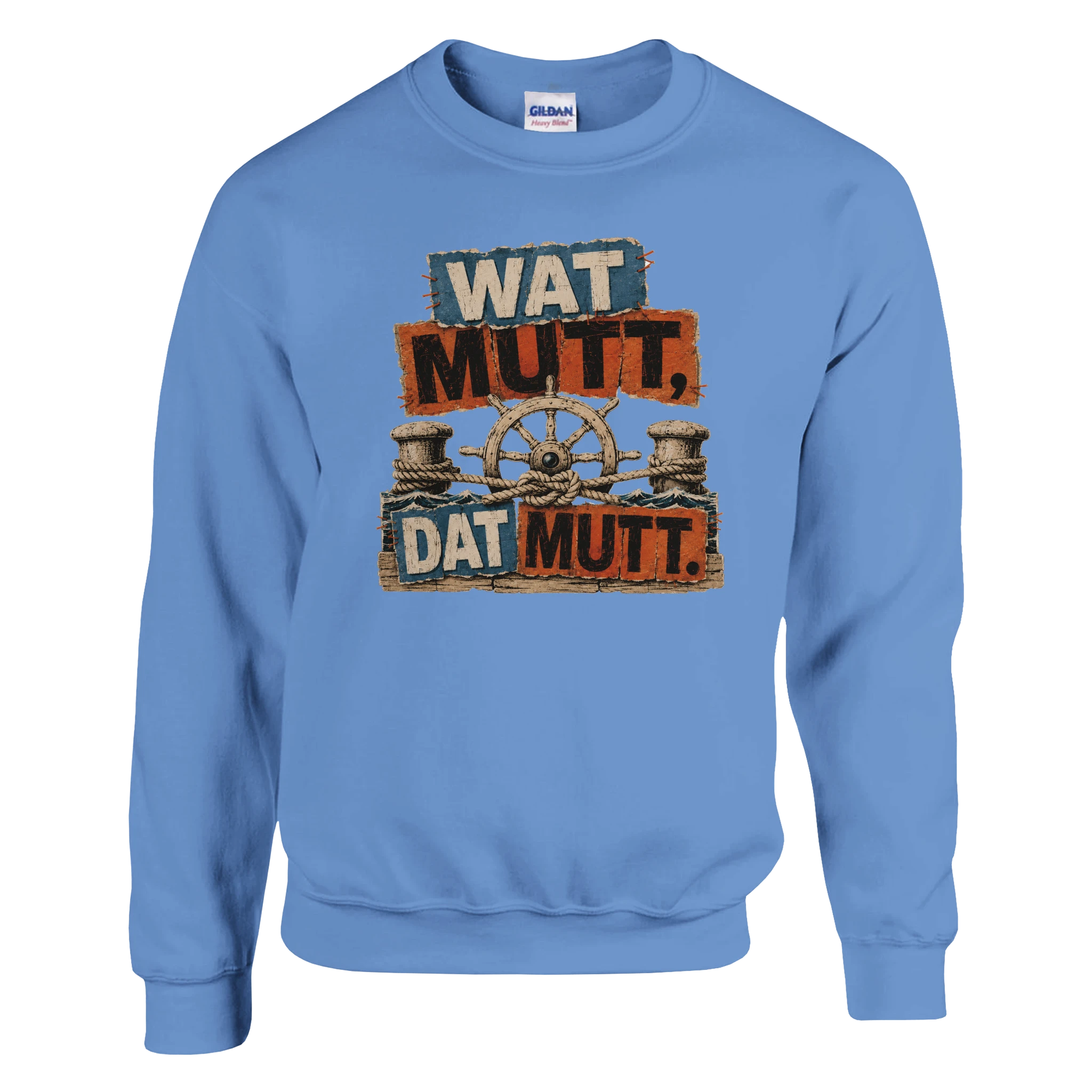 Pullover in Weiß mit Motiv „Wat Mutt, Dat Mutt.“