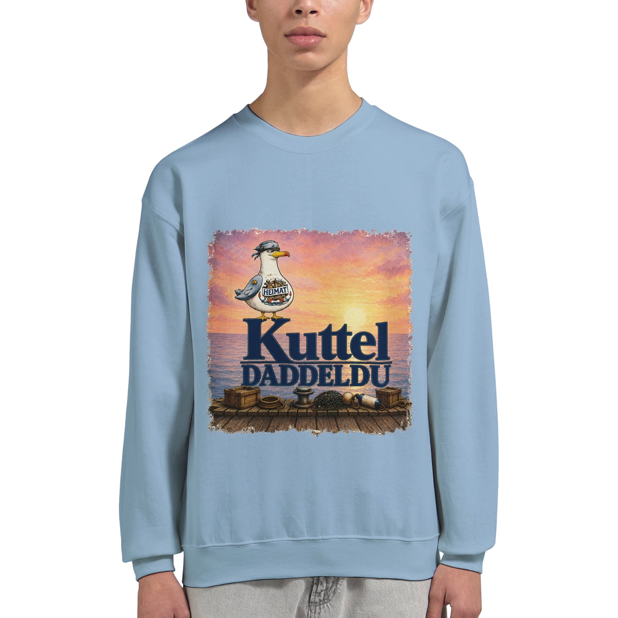 Pullover in Hellrosa mit Motiv „Kuttel Daddeldu“