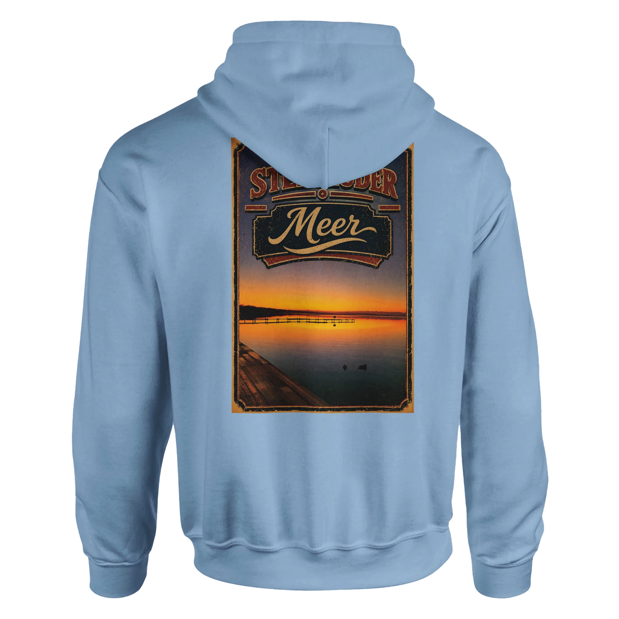 Hoodie in Aschgrau mit Motiv „Steg an der Planke“