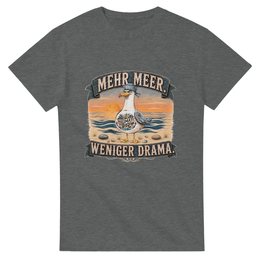 T-Shirt in Natur mit Motiv „Mehr Meer. Weniger Drama.“