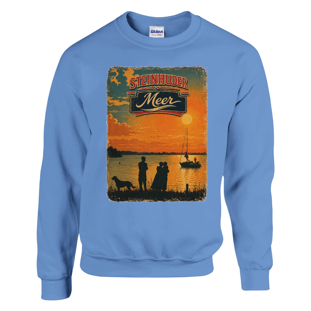 Pullover in Weiß mit Motiv „Familie beim Sunset“