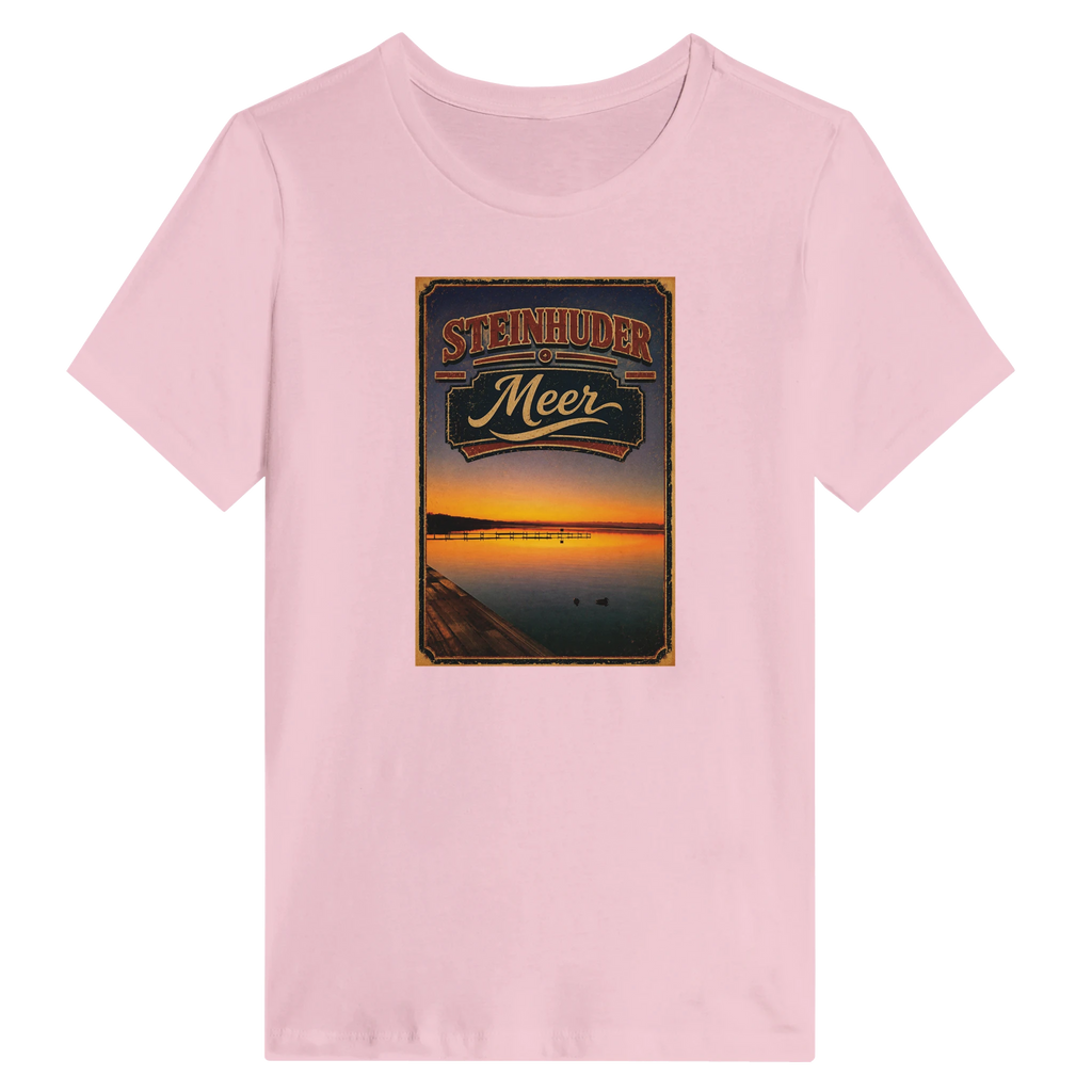 Damen-T-Shirt in Weiß mit Motiv „Steg an der Planke“