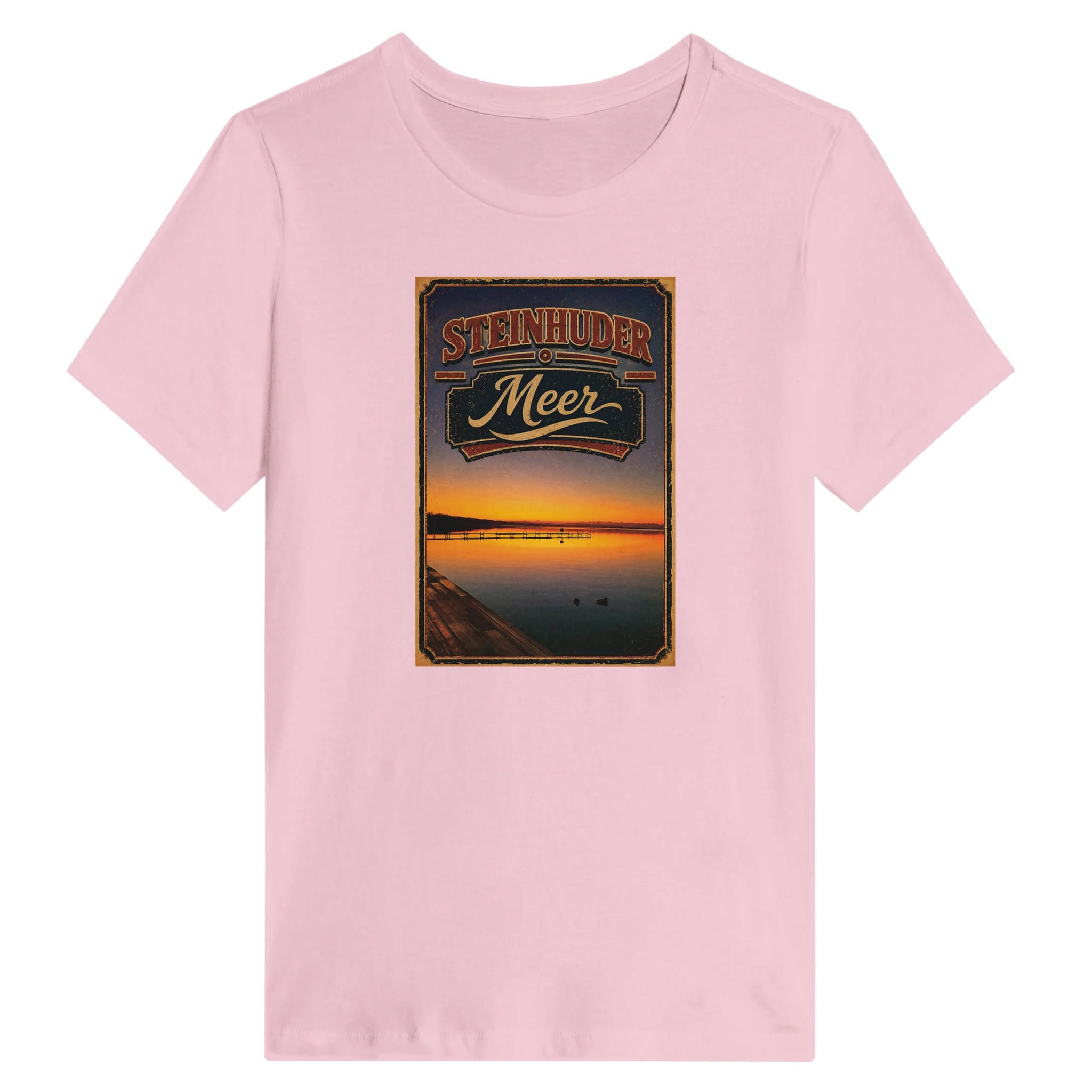 Damen-T-Shirt in Weiß mit Motiv „Steg an der Planke“