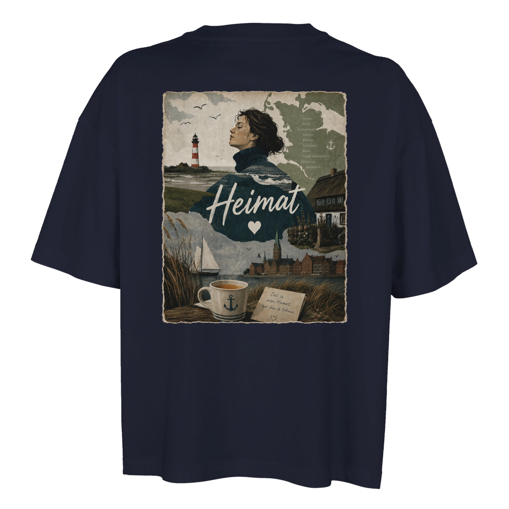 Damen-T-Shirt in Weiß mit Motiv „Heimat mit Herz“