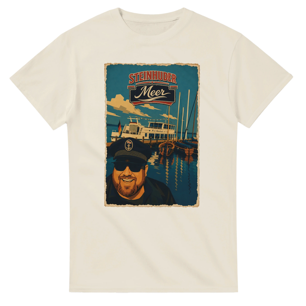 T-Shirt in Weiß mit Motiv „Kapitän an Bord“