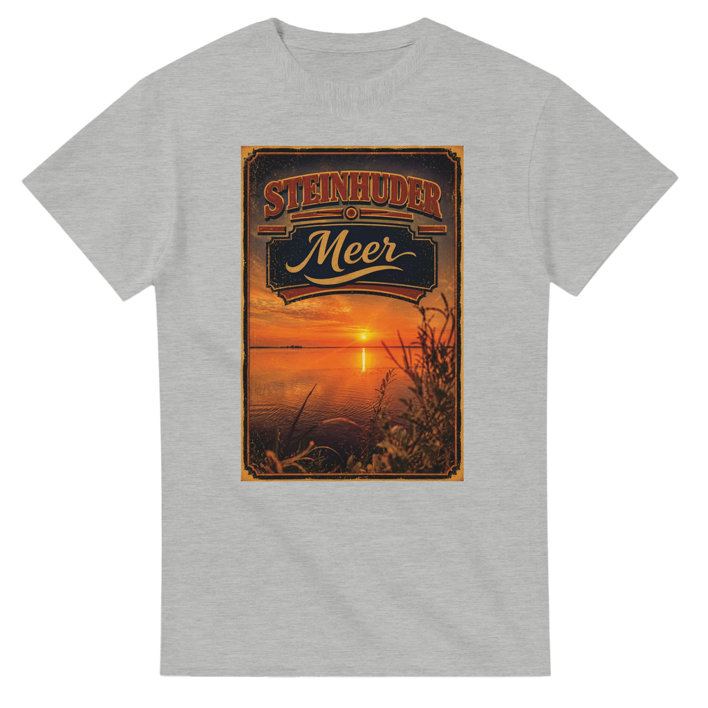 T-Shirt in Weiß mit Motiv „Sunset am Steinhuder Meer“