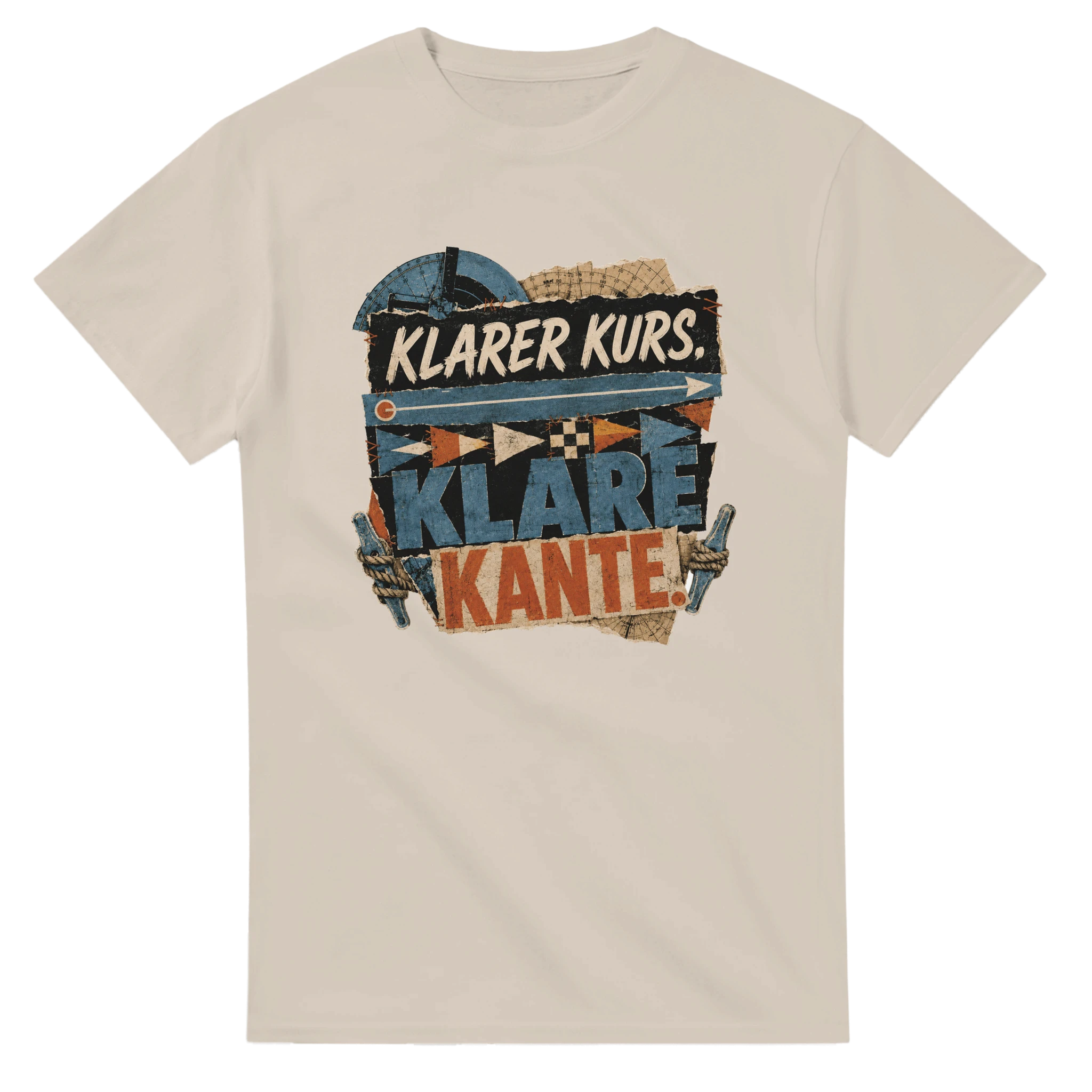T-Shirt in Weiß mit Motiv „Klarer Kurs. Klare Kante.“